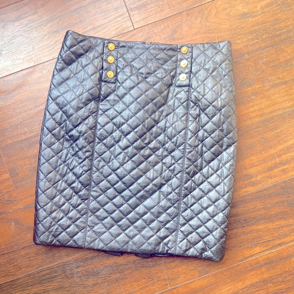 Worth Quilted faux leather skirt 4